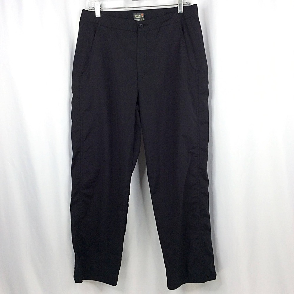 Royal Robbins Pants Women's Size 12 Short Black Nylon Adjustable Leg Width